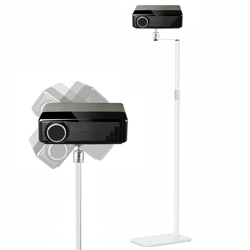 Support de projecteur universel à 5 cœurs à fixation au sol de 66 po pour le bureau à domicile et le studio, Blanc
