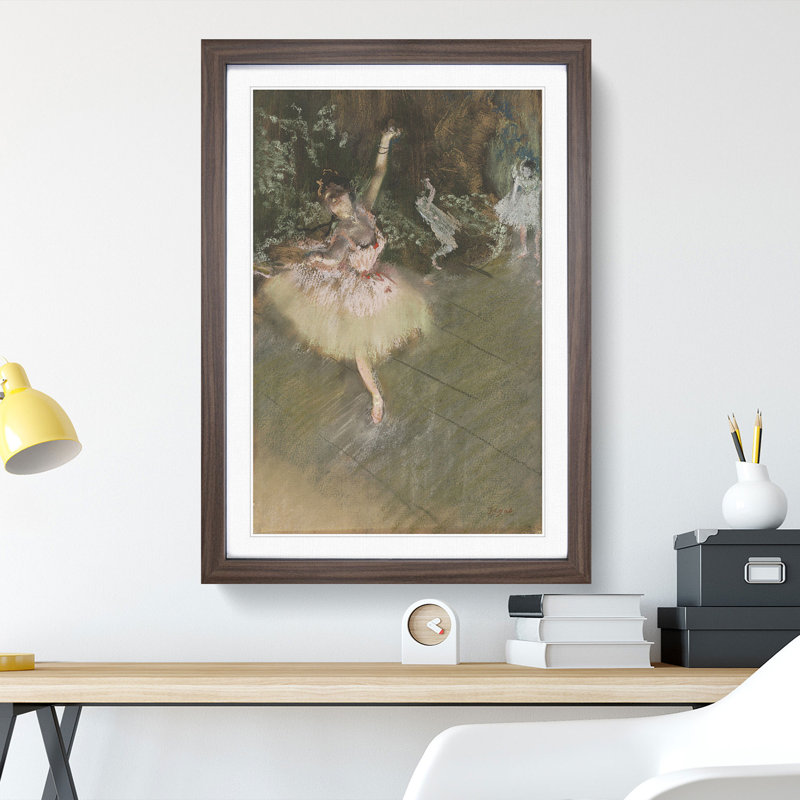 A Star Ballet Ballerina Dancer by Edgar Degas - Framed Print, Walnut, 48cm H x 36cm W x 2cm D