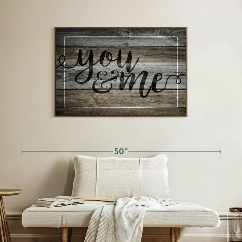 Plaque murale "You And Me", Cadre flottant en noyer, 40 po x 27 po