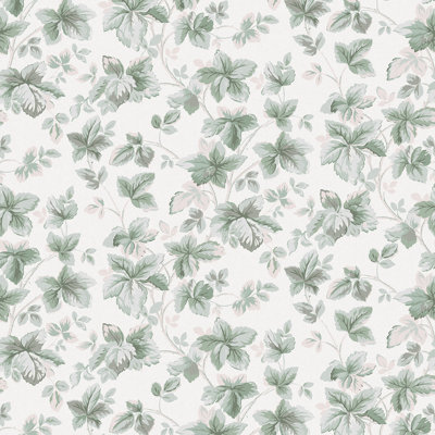 Laura Ashley Autumn Leaves Sage Green Wallpaper