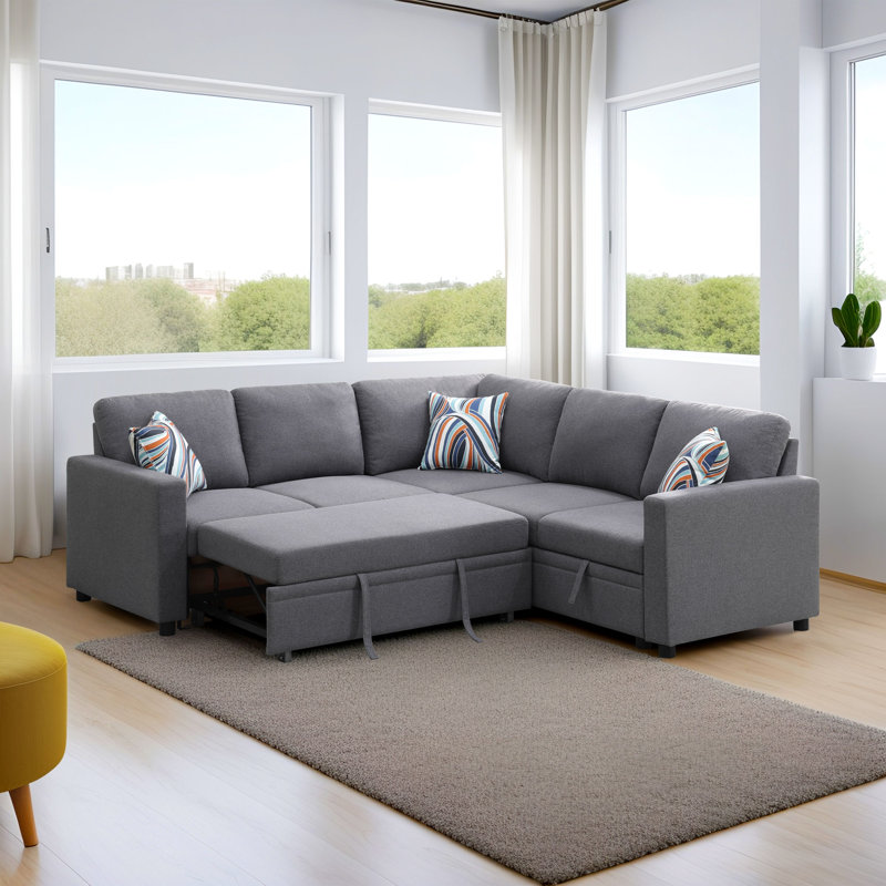 Queenie Sackcloth 6-Pieces Living Room Sofa Bed