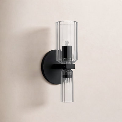 2 Light Glass Dimmable Candle Wall Light