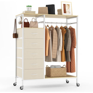CD006 102cm Rolling Portable Wardrobe