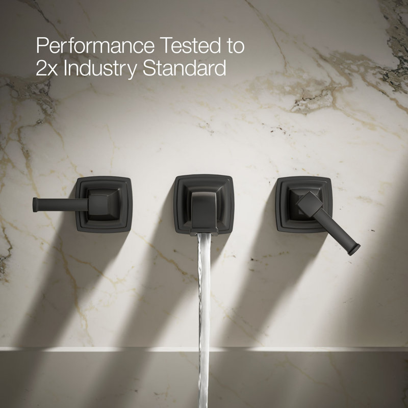 Riff Wall-Mount Bathroom Sink Faucet Trim, Matte Black