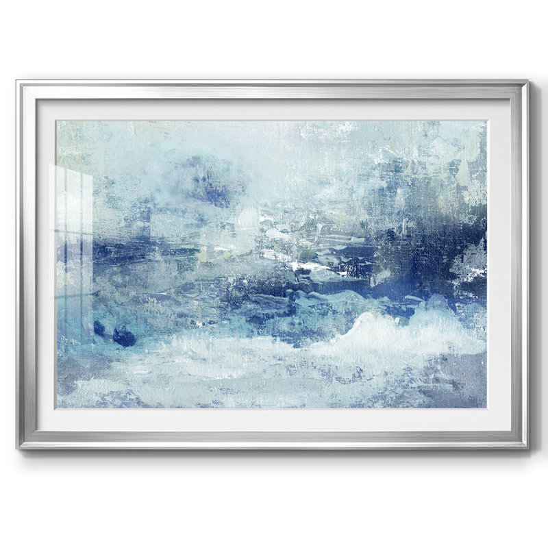 Blue Cloudscape - encadré, impression encadrée avec biseau mat et verre, H 19 po x l 27 po x P 1,5 po, Argent