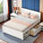 Wooden Platform Bed With A Drawer, Open Shelves And Pull-out Storage Cabinet-1139490964