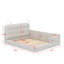 Grand lit plateforme tapissier avec lumières de lecture-2000156206