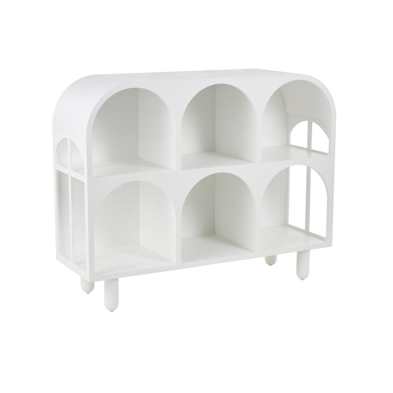 Wooden Handmade 6 Shelf Living Room White Console Table