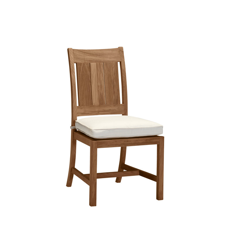 Croquet Patio Dining Chair with Cushion, Croquet Teak #4 Natural Teak