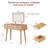 Solid Wood Makeup Vanity, Detachable Mirror, Adjustable Lighting, Equipped with Three Drawers-101943363-107934571