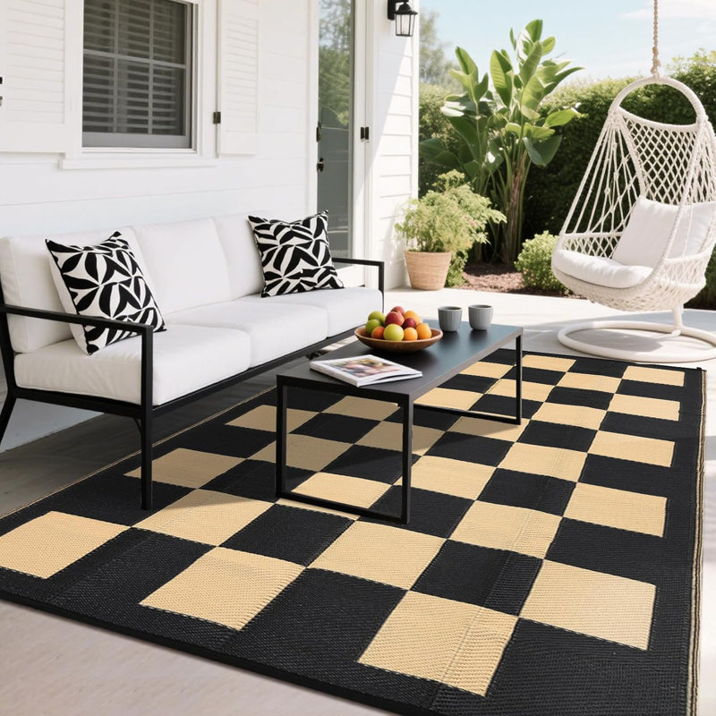 Tapis d'extérieur imperméable en plastique de paille, Rectangle 9 pi x 18 pi