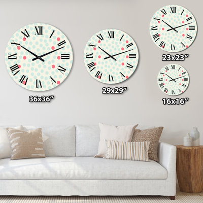 Polka Dot with Retro on Beige - Modern Wall Clock