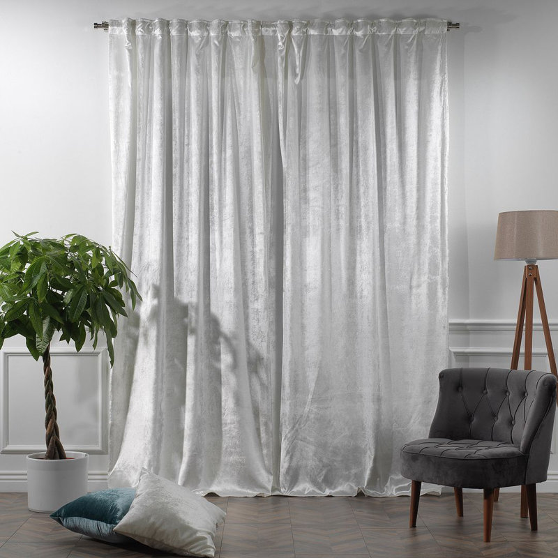 Room Darkening Single Curtain Panel, 260cm Width x 475cm Drop, White