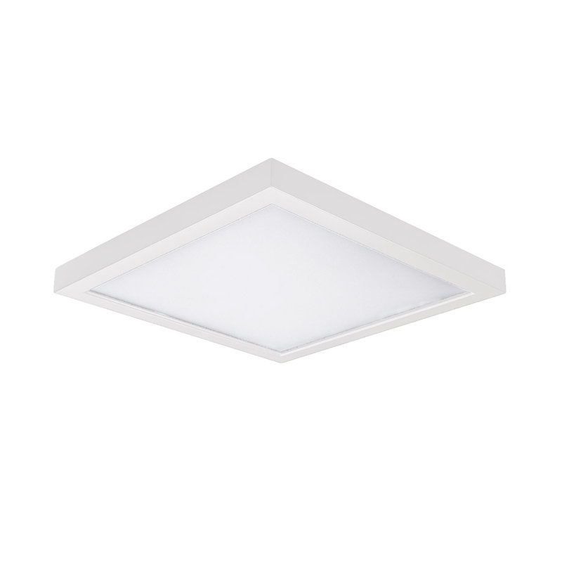 Plafonnier encastré simple carré à DEL 5 po Macedo, Blanc, 3500K