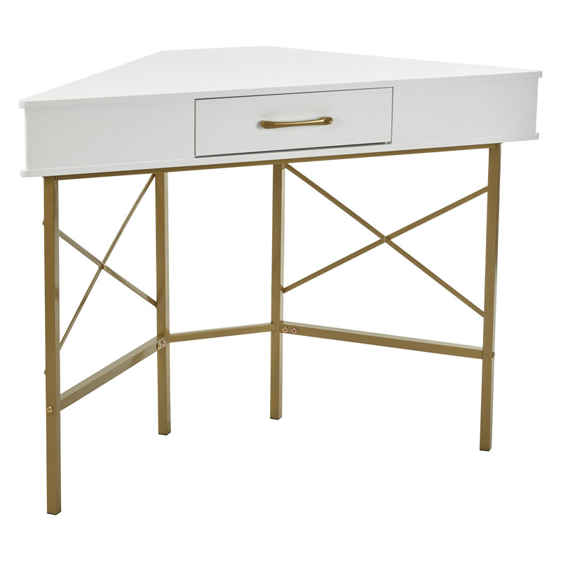 Agna Corner Writing Desk, White