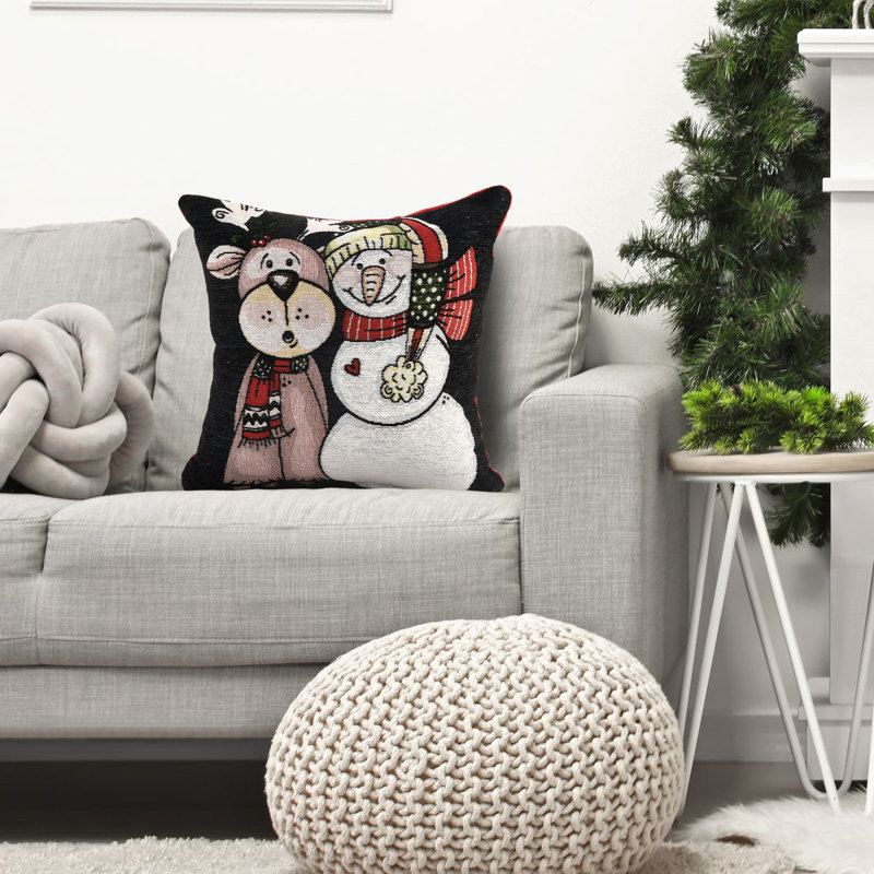 Selbyville Cotton Blue Square Euro Cushion