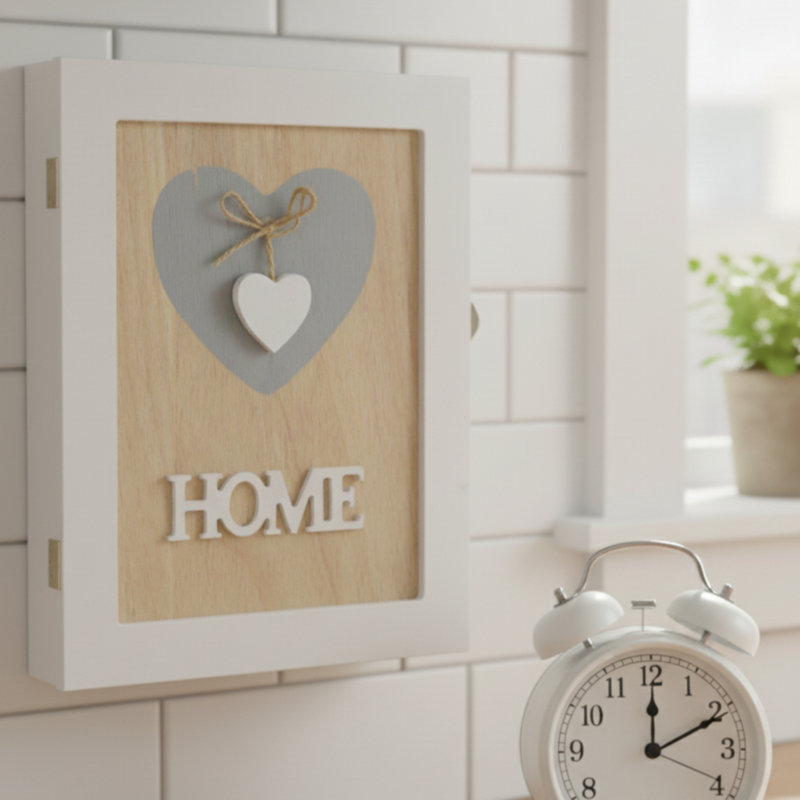 Heart 6 Key Hook Holder Organizer Box
