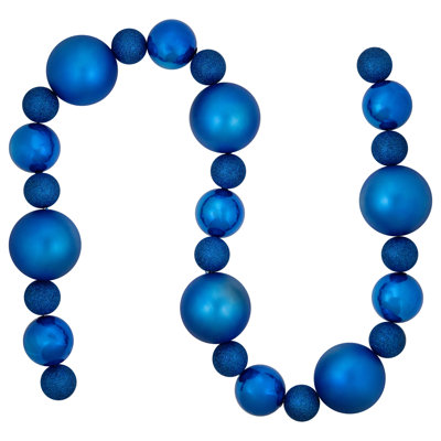 6' Shatterproof Ball 3-Finish Christmas Garland