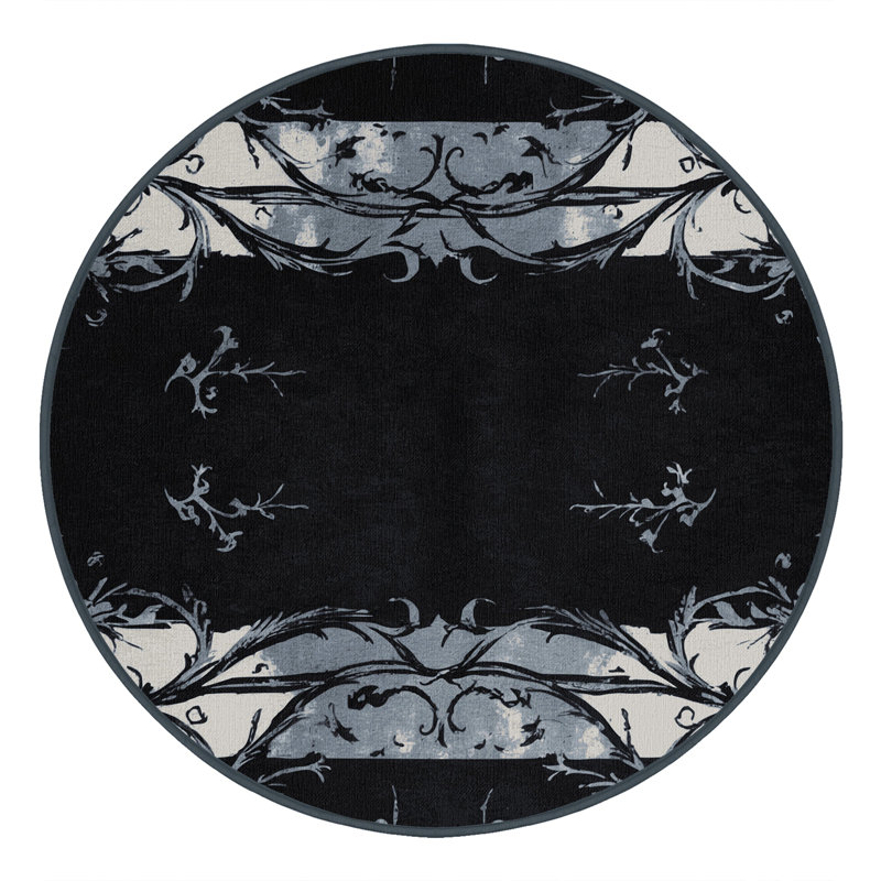 Tapis de jardin gris anthracite, Rond 3 pi