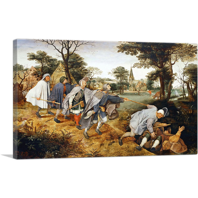 Reproduction d'art sur toile tendue, "The Blind leader the Blind 1568" par Peter Bruegel l'Ancien