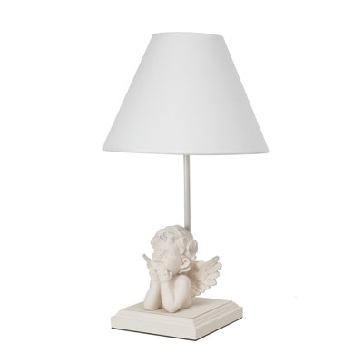 Lampe de table blanche 16,5 po