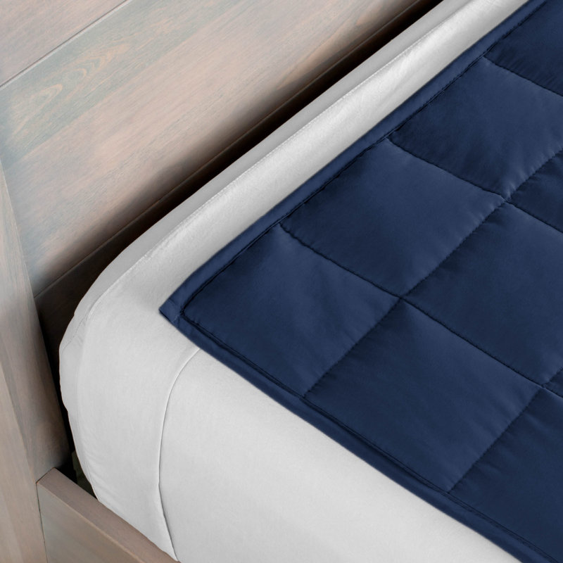 Couverture en coton sergé, l 40 po x L 60 po, 10 lb, Bleu foncé