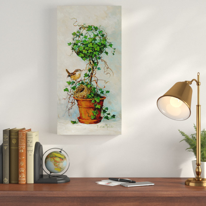 « spring nesting », reproduction de peinture à l’acrylique sur toile tendue, H 19 po x l 10 po x P 2 po