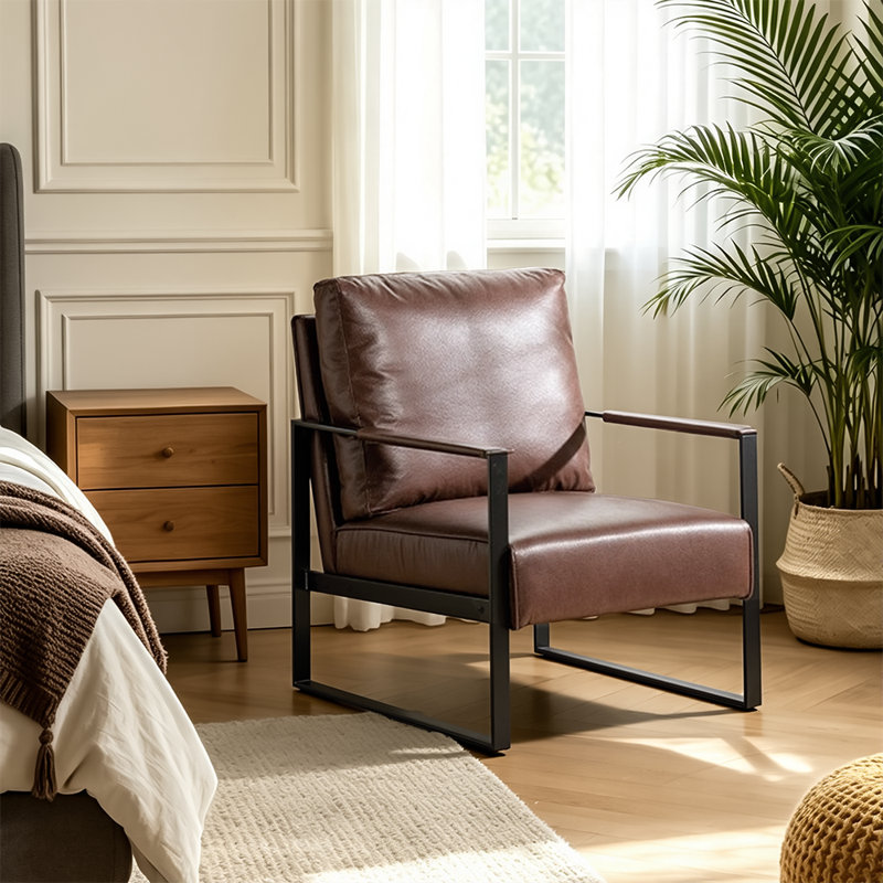 Fauteuil Ramaz, Microfibre chameau clair