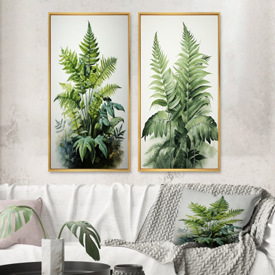 " Minimalism Ferns Verdant Elegance " 2 - Pieces