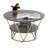 Rena Modern 2-Tier Round Coffee Table - Faux Marble with Storage Shelf and Metal Frame-1836826285