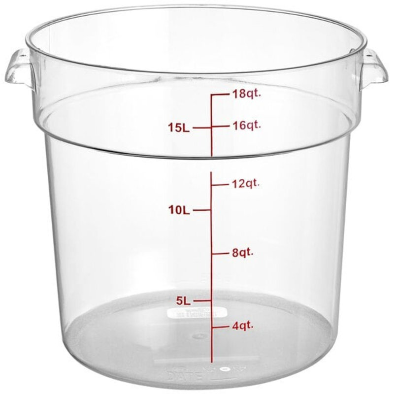 Choice 4 Qt. Clear Round Polycarbonate Food Storage Container And Lid – 12/Pack, NSF Listed, Dishwasher Safe, Stackable