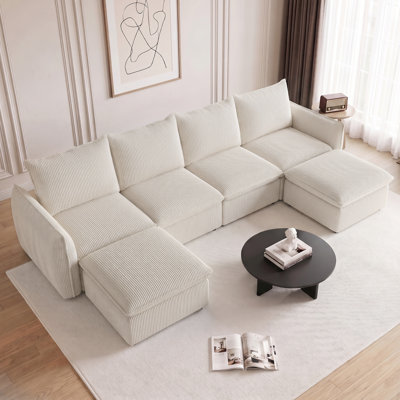 Canapé modulaire et méridienne en forme de U avec repose-pieds Boucle