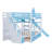 Blue Castle Full-Over-Full Bunk Bed with Slide, 2 Drawers & 3 Shelves, Solid Wood Frame-432673089-432673091