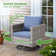 Baili 7 - Person Outdoor Wicker/Rattan Sectional Seating Group with Swivel Chairs, Modern Modular Conversation Set with Cushions
