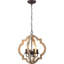 Lustre en bois de style rustique à 4 lumières en bois de style rustique 16 po