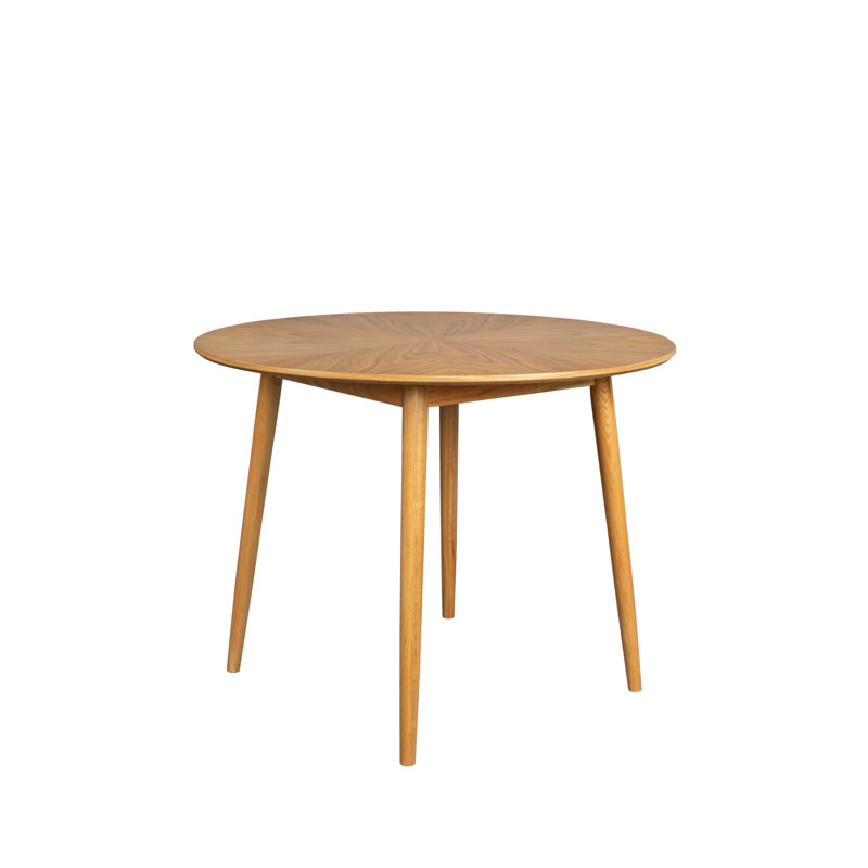 Fabio Round Solid Oak Dining Table, Brown