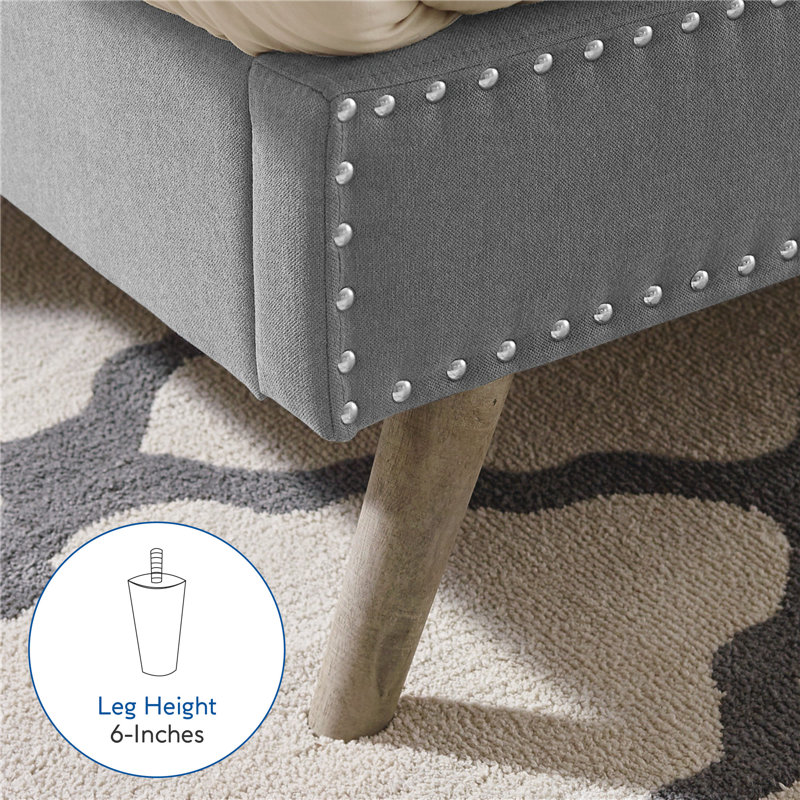 Applewhite Upholstered Metal Platform Bed, Peyton Slate, Queen