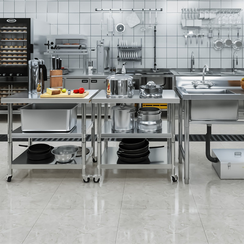 Edrosie Inc Stainless Steel 30'' L x 24'' W x 33.8'' H Work Table