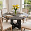 Table de salle à manger ronde 43,3 po pour 4 personnes, table de cuisine en bois de ferme moderne pour petits espaces et appartements-1401966433