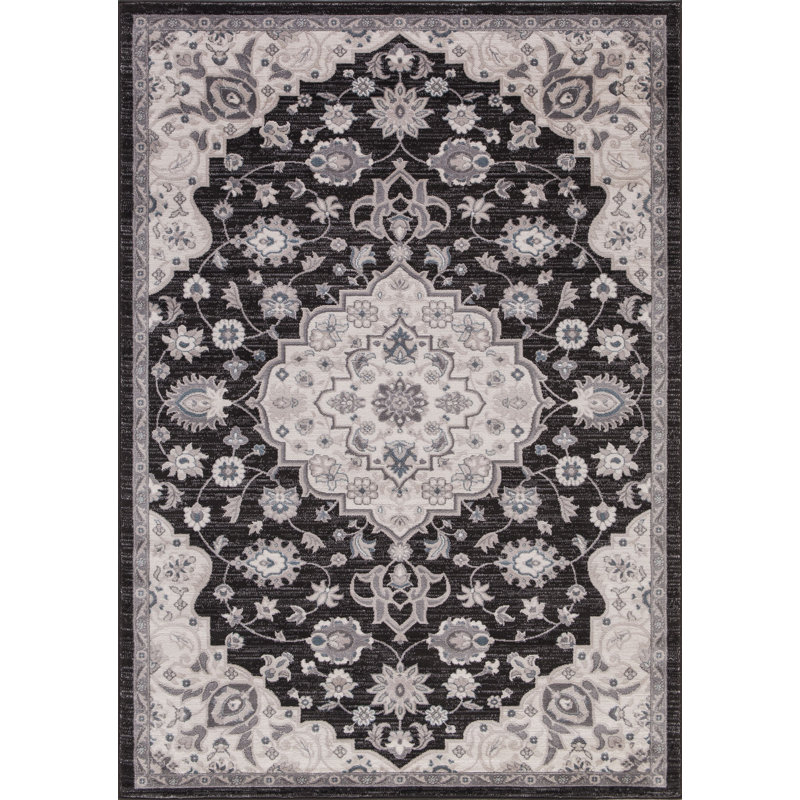 Tapis oriental tissé à la machine ANTHRACITE, Rectangle 7 pi x 9 pi