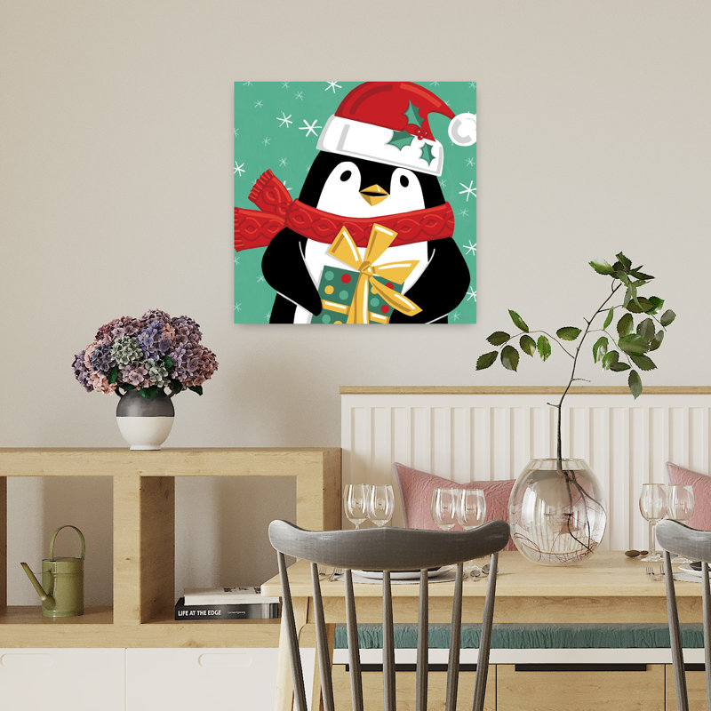 Art festif de Noël contemporain pingouin X, H 18 po x l 18 po