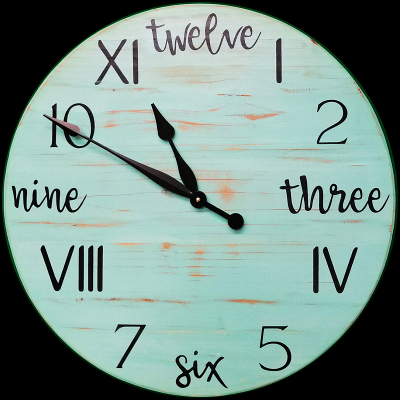 Bourget Wall Clock, Small, Aqua