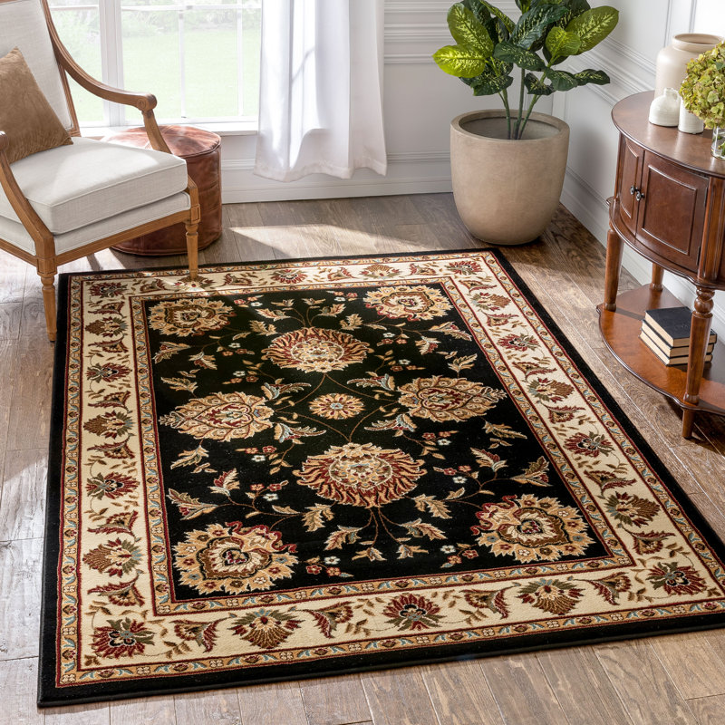 Tapis oriental noir Colindale, Rectangle 9 pi 3 po x 12 pi 6 po