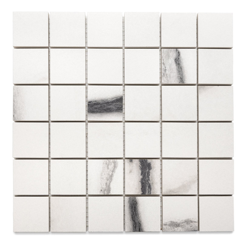 Penthouse 2" x 2" Porcelain Grid Mosaic Wall & Floor Tile, White Fantasy