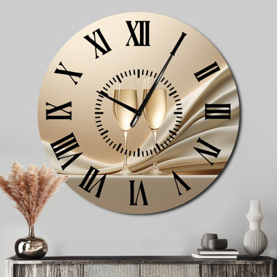 Champagne Toast Of Tranquility  - Wine & Champagne Black Face Wall Clock
