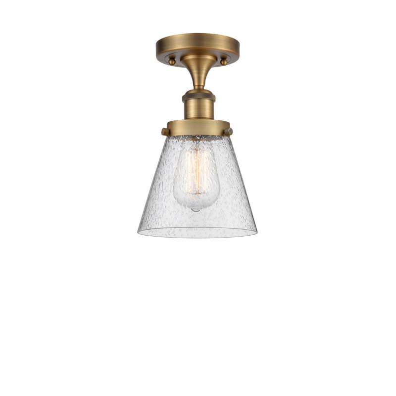 Plafonnier semi-encastré 1 lumière Alvonia, DEL, H 11 po x l 6 po x P 6 po, Laiton brossé
