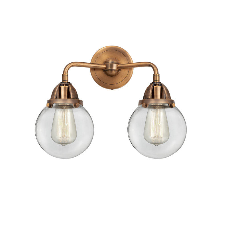 Shauna 2 - Light Vanity Light, Antique Copper, Incandescent, Clear