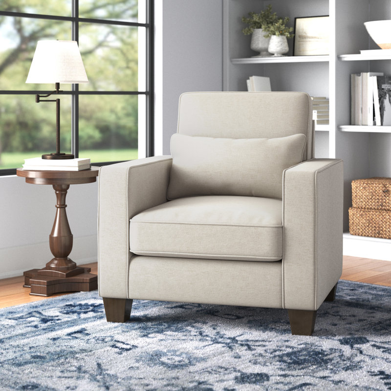 Fauteuil Alitza de 88,9 cm de large, Polyester crème