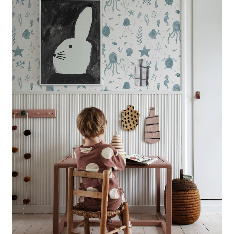 Familj 2 Wallpaper Roll by Sandberg, Ocean Blue