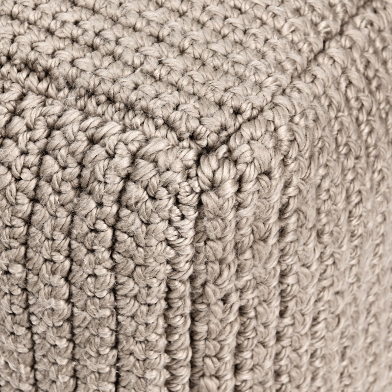 Prism 18" Wide Handwoven Square Pouf, Natural